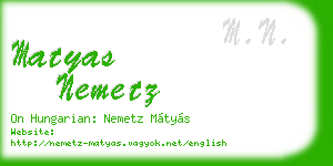 matyas nemetz business card